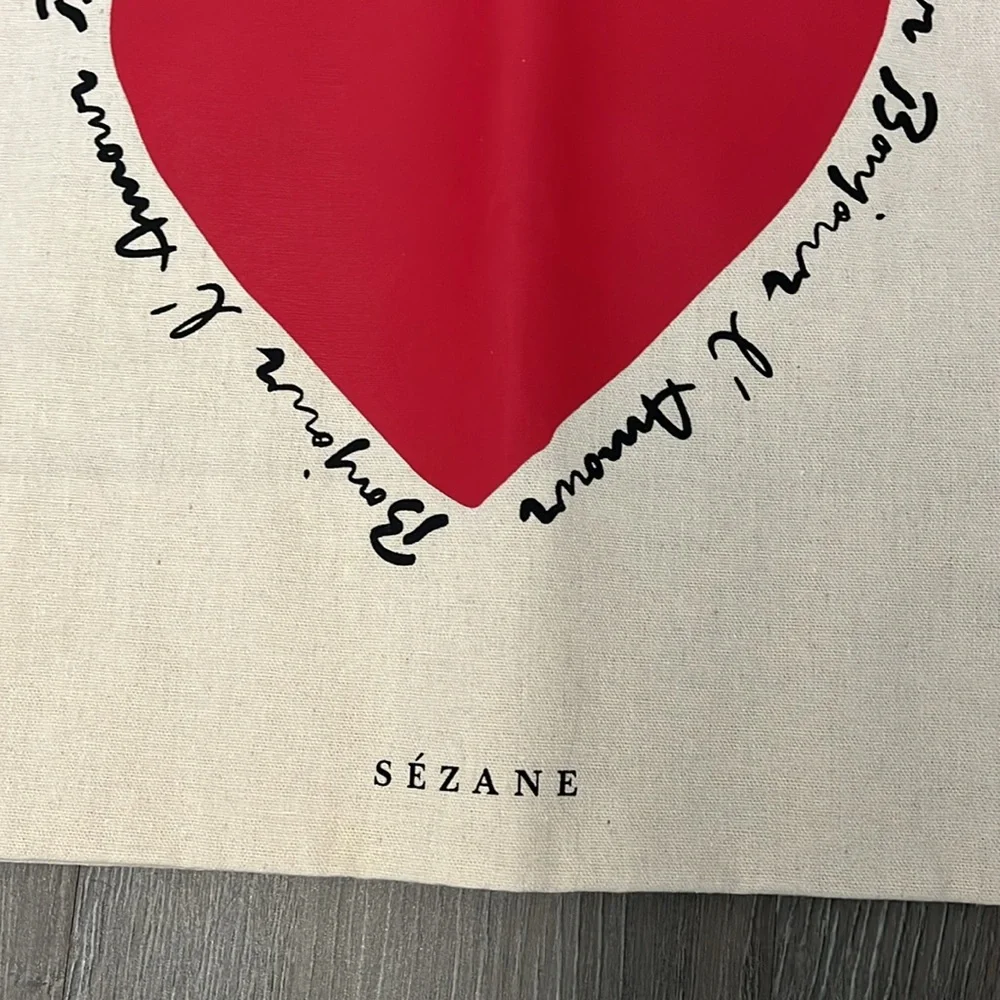 Sézane Canvas Tote Bag “Bonjour l’Amour”
